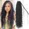 Goddess Box Braids Crochet Hair 24 Inch 7 Packs Boho Braids for Women Pre Looped Crochet Box Hair with Curly Ends, 1B