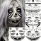 4 Sheets Scary Halloween Face Temporary Tattoos For Women Men, 3D Witch Zombie Makeup Kit For Kids Girls Boys Adults, Dia de los muertos Day of the Dead Makeup Face Tattoos Spider Web Bat Scar