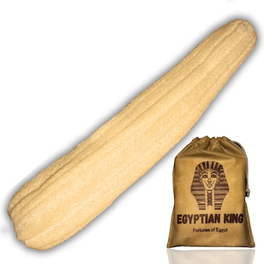 Whole Egyptian Loofah100% Natural Organic Loofah Exfoliating Scrubber for Shower, Natural Loofah Sponge Body Scrubber, for Men and Women (Super Jumbo 26"" - 30""), Cream White