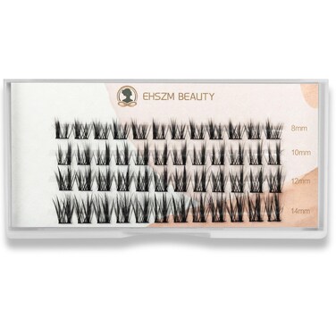 Wispy Eyelash Clusters,8-14mm C Curl, Ultra Soft &amp; Feathery Natural-Looking Individual fluffy Lash Extensions, Lightweight lashes &amp; Easy to Apply with Spike Effect from Premium [EHSZM Beauty]