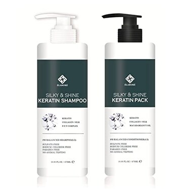 Elabore Silky &amp; Shine KERATIN Shampoo &amp; Pack SET 16.06fl.oz/ 475ml