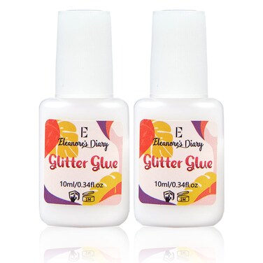 Body Glue for Glitter Tattoos, Eleanore's Diary 10ml*2 Art Glitter Glue, Odourless &amp; Non Toxic, Skin Glue for Chunky Glitter Makeup, Beach Parties, Carnival, Christmas, Cosplay, Easter, Gemstones