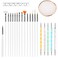22 Pcs Nail Art Design Tools Nail Art Brushes Painting Brushes Set with 5pcs 2-way Dotting Pens &amp; A Gold-rimmed Resin Palette Nail Art Dotting Tools Nail Gel Drawing Pens Accessories