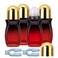 Ellbest 50ml Glass Roll on Bottles 4 Pack Gradient Red Glass Deodorant Roller Bottle with Plastic Roller Ball and Opener Roller Ball Bottles Deodorant Containers for Essential Oils, Perfume (Gold Lid)