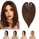 Elodia Real Human Hair Toppers for Women - No Bangs, Lace Base, Breathable Clip-in Remy Hair Topper - 10inch, Medium Brown