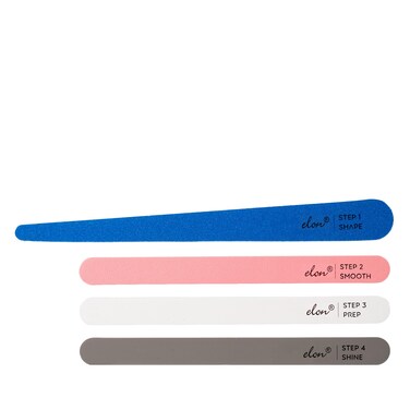 Elon Professional Nail File System &ndash; 4 Step Fingernail Files for Manicure - File Set (4 Double-Sided) &ndash; Dermatologist Recommended &ndash; Rebuild &amp; Restore