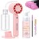 EMEDA Lash Shampoo Kit 2.02 fl oz Lash Cleaning Kit with Rechargeable Fan Dryer/Brush/Rinse Bottle, Oil-free Cleanser Wash for Extensions &amp; Clusters &amp; Natural Eyelashes, Cleaner for Eyelash Care