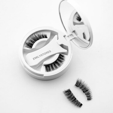 Magnetic Eyelashes Set with Applicator, Reusable False Lashes, No-Glue Design, Black (MLT14)