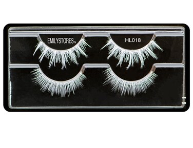 White Halloween Faux-Eyelashes Upper Lower White Eye Lashes Extension For Cosplay Makeup Masquerade Party Eyelashes 1 Set