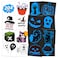 EMOME 204 Sheets Glows Halloween Tattoos, Individually wrapped Temporary Tattoos for Kids Halloween Party Favors Games, Blue Face Tattoos for Halloween Goodie Candy Treat Bags