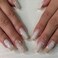 White Press on Nails Long Acrylic Nails Coffin Fake Nails with Pearls 24 PCS/Set