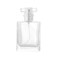Enslz 50ml （1.69Oz） Thick Square Flint Glass Refillable Perfume Bottle, Square Portable Cologne Atomizer Empty Bottle with Spray Applicator For Travel (Transparent)