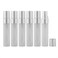 Enslz 10pcs Fine Mist 5ml Atomizer Clear Frosted Glass Bottle Vial Spray Refillable Liquid Fragrance Perfume Empty Scent Bottle for Travel Makeup Party (Silver)