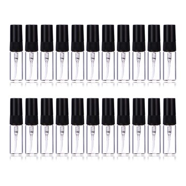 Enslz 3ml Perfume Mist Spray Bottles Refillable Mini Empty Travel Clear Refillable Atomizer Glass Bottles 35pcs (3ml)