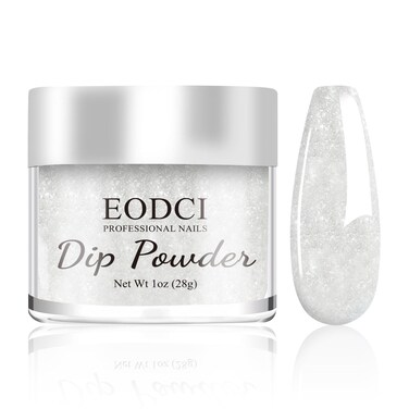 Glitter White Dip Powder, 1OZ Pro Nail Dip Powder for French Manicure Nail Starter &amp; Professional Home DIY Salon Use Party Festival Gift Keep Long-lasting Dip Nails