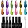 6 Colors Two-tone Cat Eye Nail Polish, Upgraded Magnetic Gel Polish Kit with Magnet Stick, Galaxy Chameleon Effect Silky Cat Eye Nail Gel Soak Off Nail Art Salon Manicure Home Ladies Gift