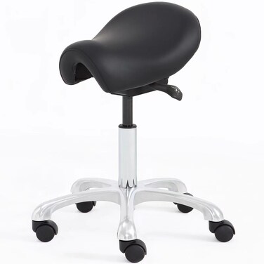 Saddle Stool Rolling Chair, Lash Tech Stool Ergonomic Saddle Chair for Bar Salon Spa Tattoo Makeup Hair Stylists