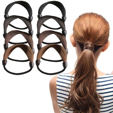 8 Pcs Wig Imitation Head Ropes Invisible Hair Band In A Ponytail Hair Ties For Women Ponytail Holders Rubber Band Women's Tiara Hair Accessories