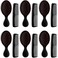 12 Pack Wet Small Hair Brush Combs Set, 6 Detangler Mini Brush Detangling Travel Hair Brush 6 Plastic Fine Wide Combs for Women Men Kids Toddler Girls Baby(Black)