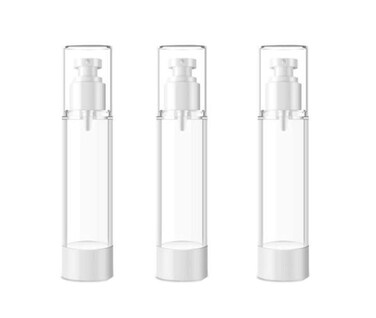 3PCS Empty Airless Pump Spray Bottle fine Mist Vacuum Sprayer Refillable Portable Cosmetic Tool for Dispensing Makeup Water Toner (100ml/3.4oz)