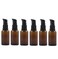 3PCS Empty Amber Glass Pump Press Bottles Travel Size Liquid Containers Cosmetic Dispenser for Toiletries Cream Lotion Foundation (30ml/1oz)