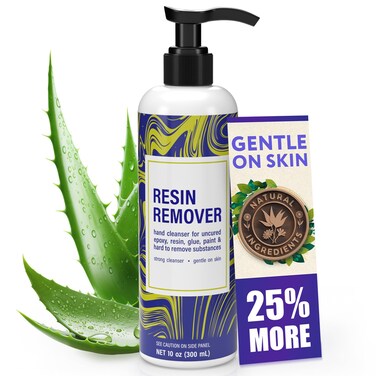 [10oz] Epoxy Resin Cleaner/Remover - Natural Hand Cleaner, Gentle &amp; Moisturizing, For Artists &amp; Resiners, Magically Removes Uncured Resin, Glue, &amp; Paint from Skin, Tools, Molds, Work Surfaces, &amp; More
