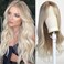 Esmee Long Curly Blonde Wig for Women Synthetic Hair with Bangs Wave Wigs with Dark Roots Daily Cosplay High Density Heat Resistant Use-26Inches&hellip;