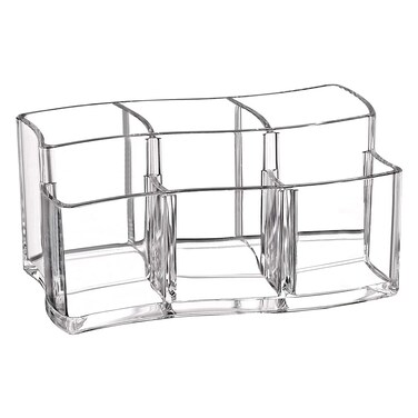 esowemsn 1pc Clear Acrylic 6 Slot Makeup Brush Holder Organizer Eyeliners Display Holder Pen Holder Toothbrush Holder Vanity Organizer Accessories