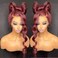 13x6 Burgundy Silk Straight Human Hair Wigs Glueless Lace Front Hair 150% Density Pre Plucked Hair for Black Women (14inch, 13x6 lace front wig)