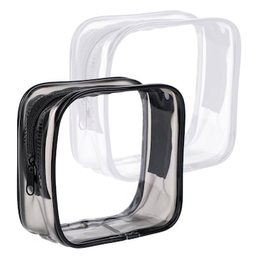 2Pcs Small Makeup Bag Clear Mini Makeup Zipper Pouch Makeup Bag Clear Zipper Pouches for OrganizationPlastic Pencil Case Zipper Pouch Travel Makeup Organizer Travel Cosmetic Pouch Zipper Bags