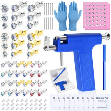Ear Piercing Gun with Piercing Tools Kit, Professional Ear Nose Piercing Gun Machine Set for Salon At Home Piercing