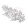 EVER FAITH Bridal Accessory Hair Piece Austrian Crystal Cream Simulated Pearl Flower Leaf Vine Side Comb Clear Silver-Tone