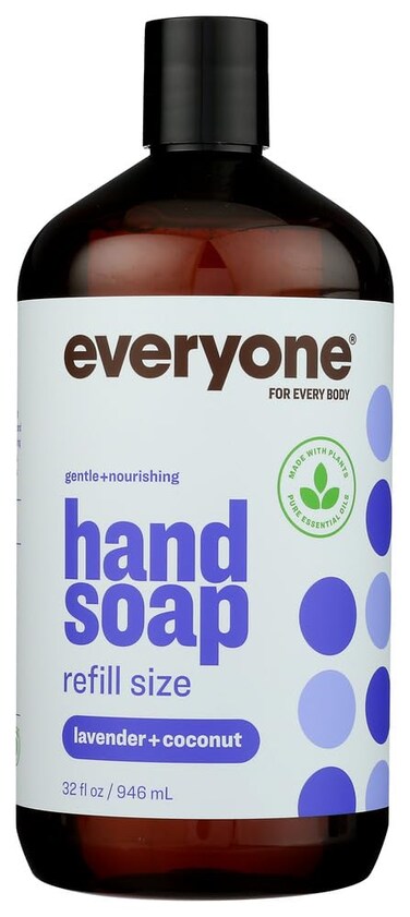 Everyone Hand Soap Refill, 32 Ounce (Pack of 6), Lavender and Coconut, Plant-Based Cleanser with Pure Essential Oils