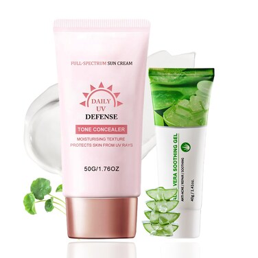 Centella Sunscreen Moisturizer Face - Waterfull Tone Up Sunscreen Serum Broad Spectrum SPF 50 + - Light Texture Spf Moisturizer Face Sunscreen for Face - Sweat Proof - Daily Use for All Skin Types