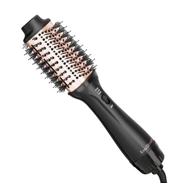 Hair Dryer Brush Blow Dryer in One, One-Step Styler Volumizer with 3 Temperature Settings Anti-frizz Golden Anodized Barrel Hot Air Brush Hair Straightener 2.0
