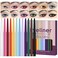 12Pcs Colored Gel Glitter Eyeliner Pencils Set Dark Light Emerald Green Sky Royal Blue Black White Pink Purple Brown Gold Eyeliner Pencils Eye Liner Liquid Liner Waterproof Smudge Proof delineadores