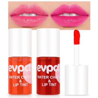 evpct 2Pcs Apple Strawberry Korean Water Pink Red Lip Tint Lip Inks Stain Set for Lips Cheeks Long Wear tintas de labios tinte para labios tinta de labios de larga duracion duraci&oacute;n