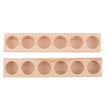 EXCEART Essential Oil Display Shelf Organizer 2Pcs 6Slots Essential Oil Bottle Organizer Display Shelves Wooden Essential Oils Tray Storage Racks Nail Polish Display Holder Stand