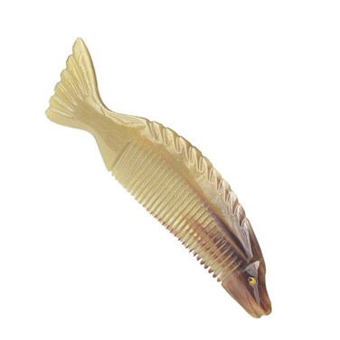 EXCEART Hair Comb Fine Tooth Comb s Ox Horn Fish Shape Anti Static Portable Comb Without Handle Hair Loss for Woman Men s Shower Comb Anti- Static Comb Horn Comb