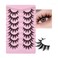 False Eyelashes Manga Anime Lashes Japanese Cosplay Spiky Lashes Mink Dramatic Thick Fake Eyelashes Extensions Doll Strip Lashes 7 Pairs Pack by EYDEVRO