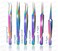 Alluring Rainbow Multi-Color Tweezers for Eyelash Extension (Straight &amp; Strong Curved)