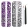 5320 Pieces Flat Back Gems Round Crystal Rhinestones 6 Sizes (1.5-6 mm) with Pick Up Tweezer and Rhinestones Picking Pen for Crafts Nail Face Art Clothes Shoes Bags DIY (Clear AB+Purple)