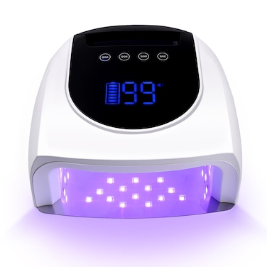 Cordless UV LED Nail Lamp, 96W UV Nail Light for Nail Polish, Portable Nail Dryer, Portable Nail Lamp with 4 Timer and LCD Display, Professional Nail Lamp for Home Salon Nail Art Tools