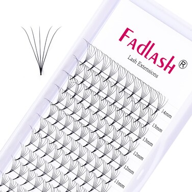 Premade Fans Eyelash Extensions 5D D Curl Mixed Tray Ponited Base Preamde Lash Fans Pro Point Volume Lash Extensions Supplies (5D-0.07D, 8-14mm)
