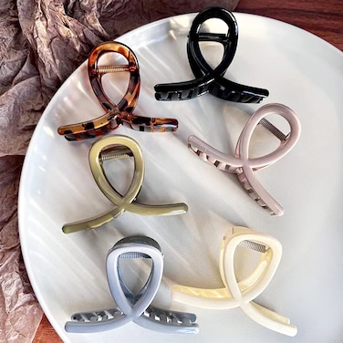 Big Hair Claw Clips Medium Size Butterfly Hair Clips for Women 3.15" Strong Hold Non-slip Jaw Clips Hair Accessories for Long Thick Thin Hair 6 Pcs