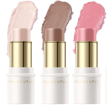 3 Pcs FAIR Contour Stick Set,Cream Blush &amp; Highlighter Bronzer Pen,Long Lasting &amp; Smooth Natural Face Contouring Illuminator,Professional Makeup Kit for All Skin
