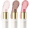 3 Pcs FAIR-COOL Contour Stick Set,Cream Blush &amp; Highlighter Bronzer Pen,Long Lasting &amp; Smooth Natural Face Contouring Illuminator,Professional Makeup Kit for All Skin