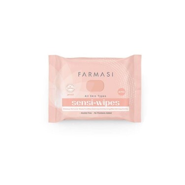 FARMASI Sensi Wipes Makeup Remover, Oil-Free and Moisture-Rich Facial &amp; Eye Makeup Removing Cleansing Towelettes, Dermatologist Tested, 20 count