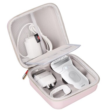 FBLFOBELI EVA Hard Storage Carry Case Compatible with Braun Silk-&eacute;pil 9 9-890/Silk-&eacute;pil 9 9-720/Silk-&eacute;pil 9 9-880 Epilator Facial Hair Removal (Rose Gold)