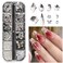White Crystal Nail Rhinestones Flat Back Nail Gems Moon Star Heart Nail Charms Pearl for Nail Decoration Multi Shapes Crystals Glass Gems Stones DIY Crafts Clothes Makeup Gems